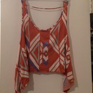 Printed orange crop top